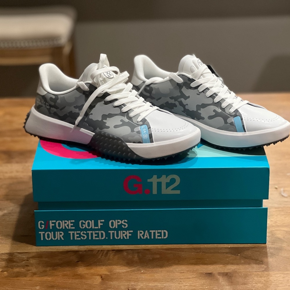 G/FORE Camo Golf Shoes - Gray and White